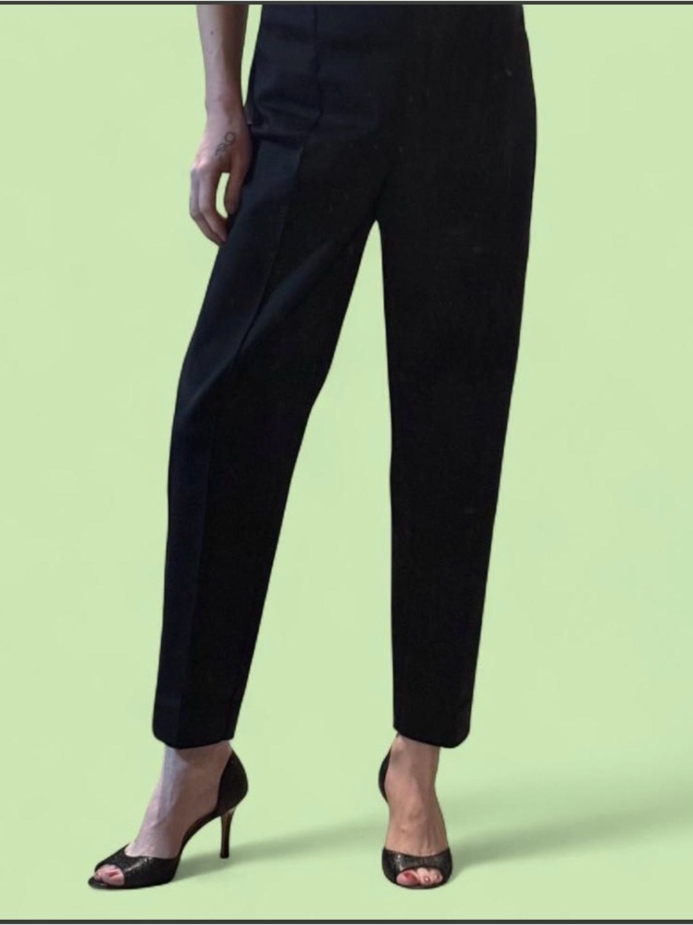 St. John Luxury Pre-Fall 2016 Black Tailored Knit Slim Ankle Trousers Size 6